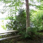 Lakeside picnic bench and chiminea. Lakeside picnic bench and chiminea.