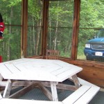 Screened room. Great for morning coffee or evening drinks