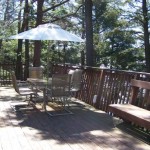 Outdoor dining. Propane BBQ and portable fire pit on deck.
