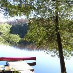 The Hideaway comes with a canoe and paddleboat, floating dock and swim raft. Shallow entry at shore for wading. The Hideaway comes with a canoe and paddleboat, floating dock and swim raft. Shallow entry at shore for wading.
