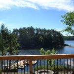 Great view from deck. Why not paddle over to uninhabited island. Cottage provides a canoe and rowboat.
