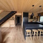Fully equipped modern kitchen with counter seating