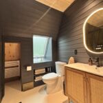 Main floor bathroom with 4 -piece bathroom. Tub and shower combo.
