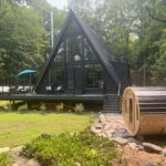 Front of cottage and brand new sauna
